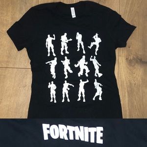 NWOT Fortnight black white dance moves shirt L